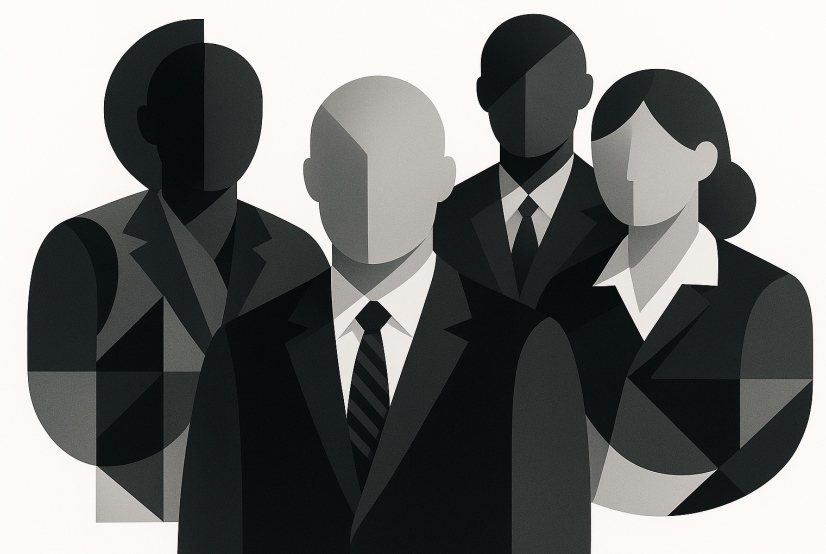 Abstract illustration of a professional legal team